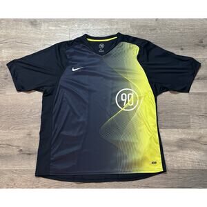 Nike Total 90 Soccer Jersey Vintage XL T90 Black Yellow DriFit Extra Large EUC